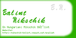 balint mikschik business card